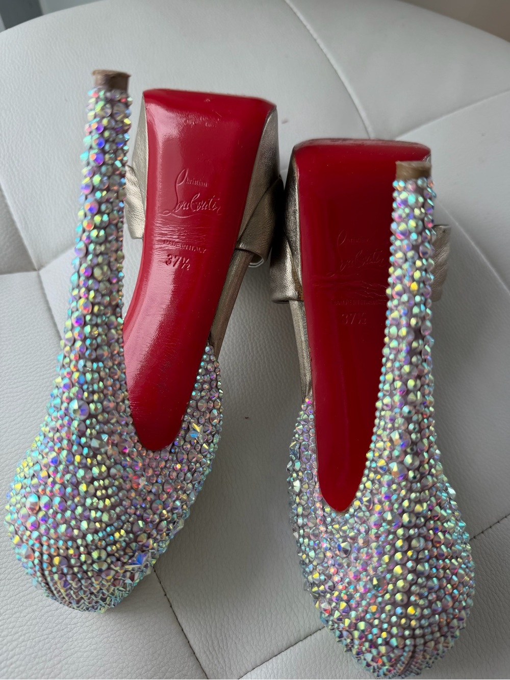 Christian Louboutin Crystal
STRASS Volpi 150 D'Orsay metallic platform pump 37.5 - Picture 5 of 5